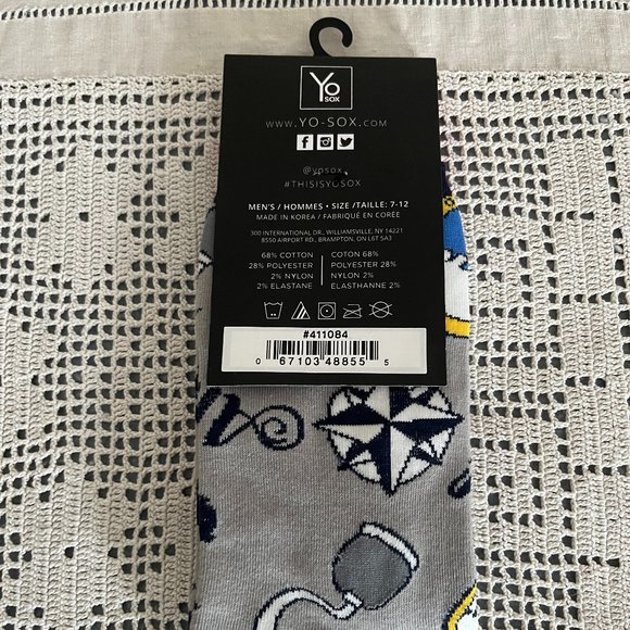 NEW with tags YoSox grey, red, navy, white & yellow socks men’s size 7-12 rare - Picture 6 of 9